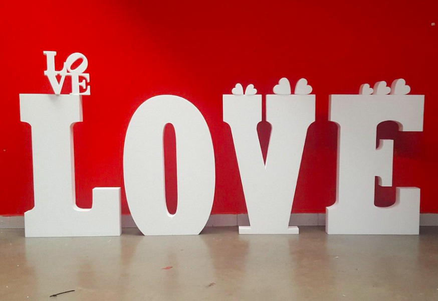 Letras de corcho plas evento huelva amor love